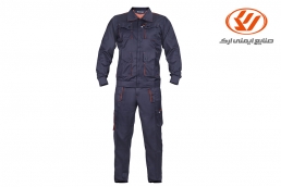 Men's workwear with twill fabric - Navy blue-Orange